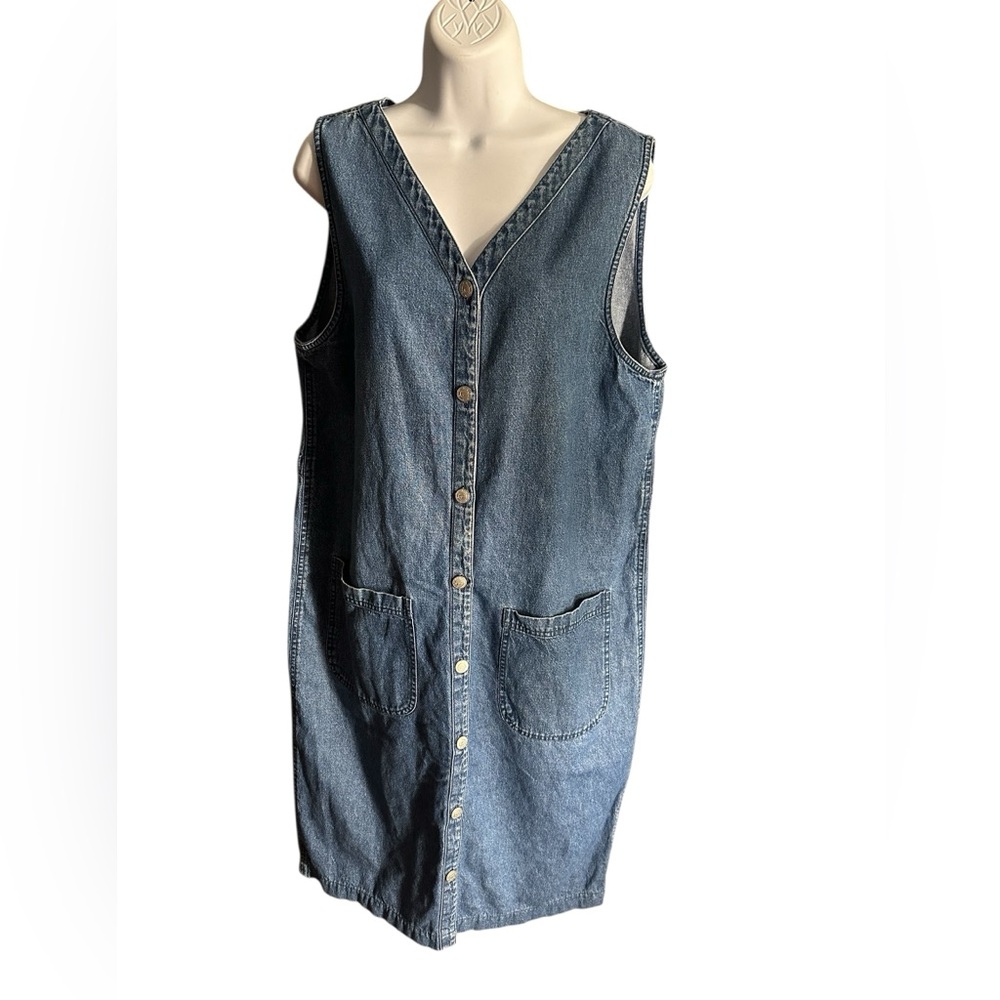 Size 14 Talbots Blue Denim Midi Dress. LG/GR/GR 01